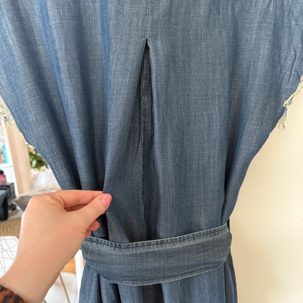 Easel Chambray Embroidered Dress - Picture 5 of 5